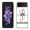 Flag of Sardinia Case For Samsung Z Flip 6 5G Galaxy Z Flip 5 4 3 5G Black Hard Cell Phone Cover Luxury PC Shell Coque