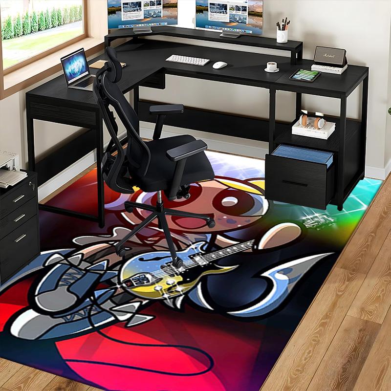 1pc Powerpuff Girls Anime Cartoon Design Office Chair Mat Non-Slip Carpet for Home Decor, Suitable for All Seasons, Ideal as a Gift for Holidays.Y092