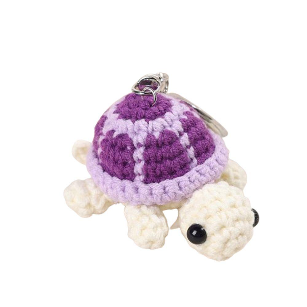Mini Little Turtle Crochet Keychain Wool Knitting Turtle Doll Pendant Keychain Men