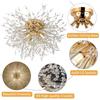 Modern Crystal Chandeliers Ceiling Light, Fireworks Chandelider, Gold Crystals Ceiling Lights, 6 G9 LED, For Living Room, Bedroom, Dining Room