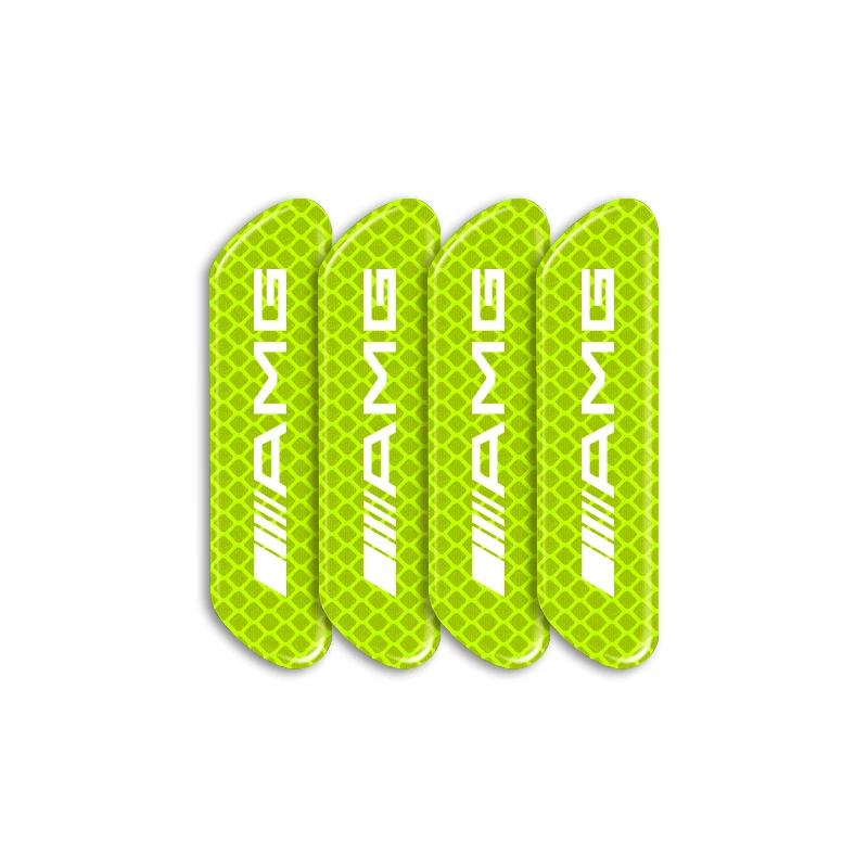 JCG1 4pcs Car Reflective Strips Warning Stickers Badge Car Caps For Mercedes-Benz C450 C180 C200 C220 C250 C300 C400 W205 S20