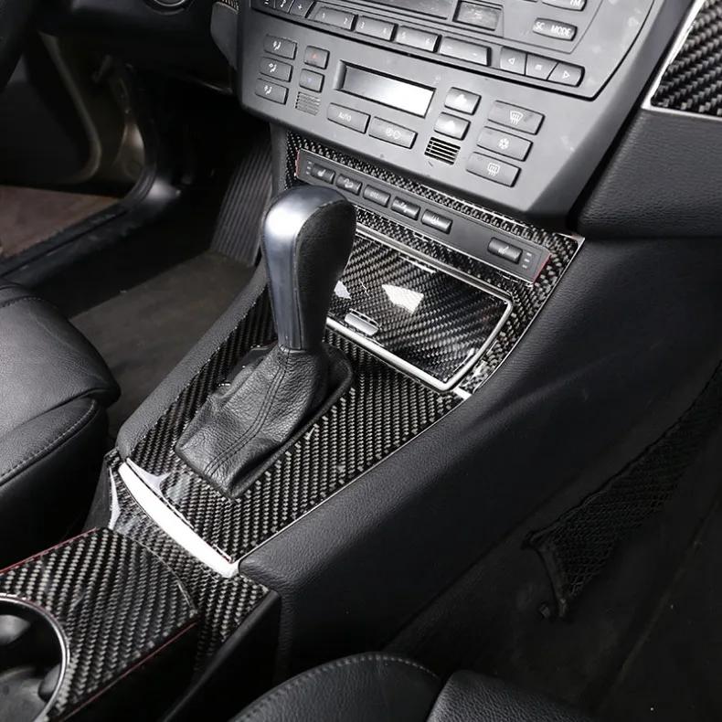 For BMW X3 E83 2006-2010 Carbon Fiber Protection Car Central Control Gear Panel Cover Trim Sticker Car Interior Accessories