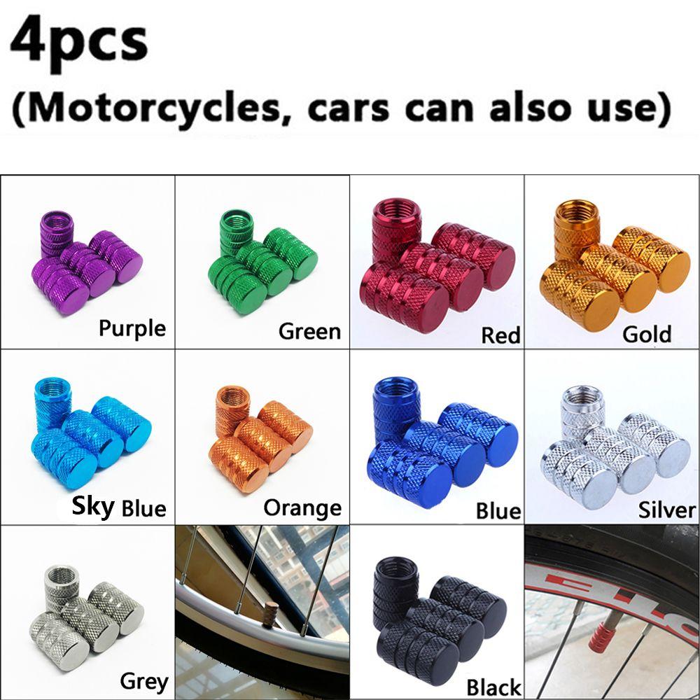 4pcs New Bike Parts Aluminum Alloy Tyre Valve Cap Bicycle Accessories Wheel Rim Tire Dust Cover