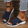 Women's Summer Breathable Mesh Slippers Open-Toe Fish Mouth Flat Casual Large Size Outdoor Slides