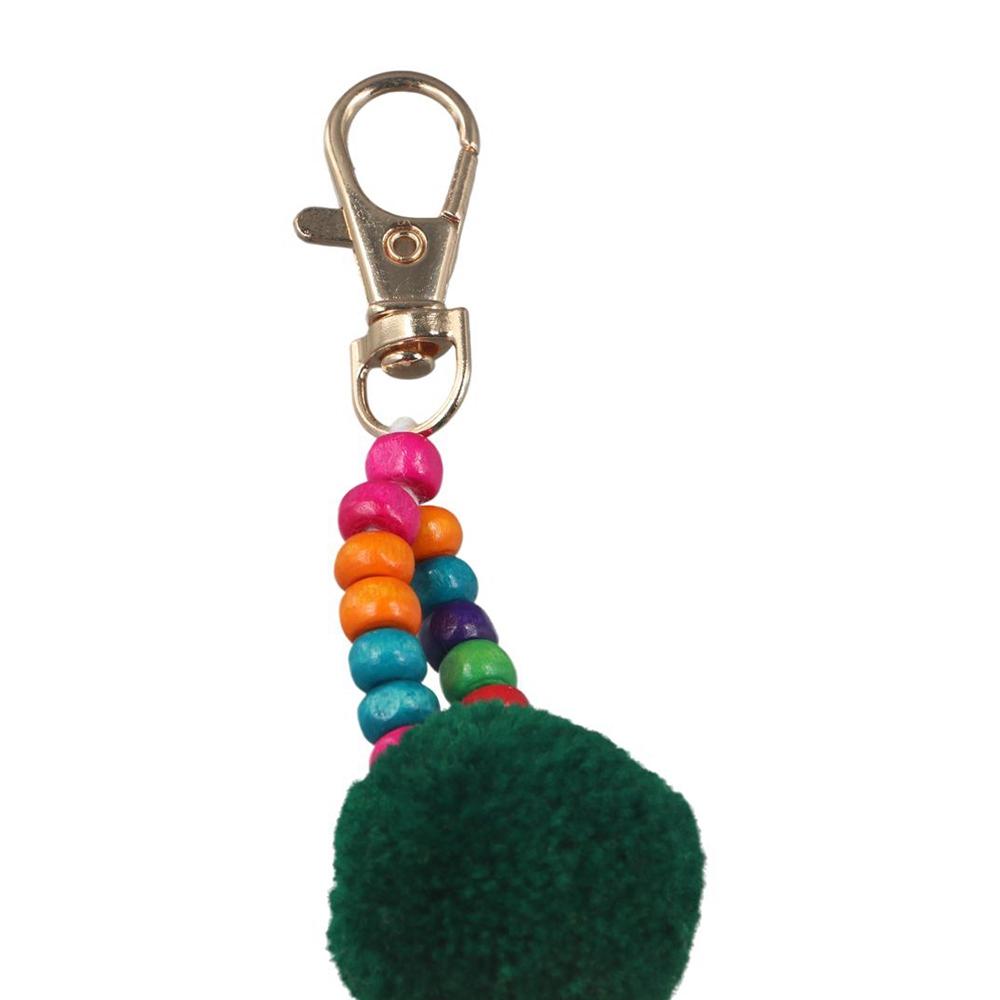 Boho Style Boho Style Hair Ball Tassel Keychain Colorful Boho Style Keyring Girls