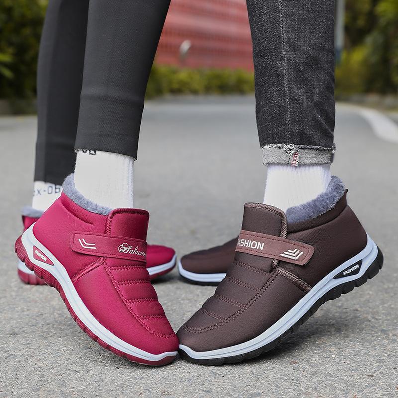 Jinshiyuanshu Cotton Shoes Women's Processing Custom Couple Shoes Piled Thickened Warm Snow Boots Middle-aged and Elderly Short Boots Cotton Boots