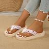 Женские стильные тапочки с цветочным узором Loss Lightweight Beach Platform Slippers Женская обувь Дышащие открытые носки Носки