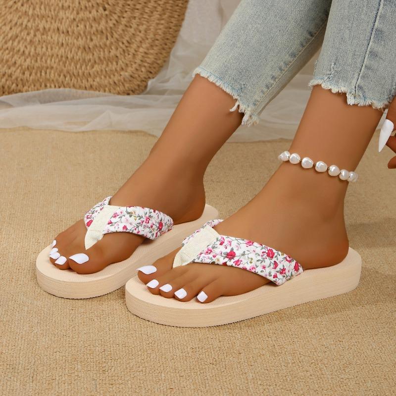Женские стильные тапочки с цветочным узором Loss Lightweight Beach Platform Slippers Женская обувь Дышащие открытые носки Носки