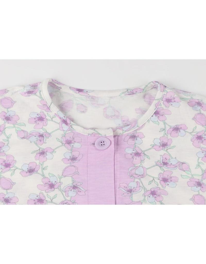 Wacoal Long Cotton Cool DNL311 PU LP [Easy Partner] Pajamas, 3/4 Sleeves, Pants, 100% (Main Body), Texture, Senior,