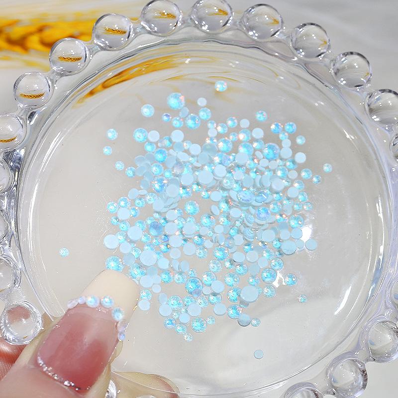 Размер смешанного кристалла мокко протеиновый сверло для ногтей украшение с плоским дном круглый стеклянный нейл-арт безделушка