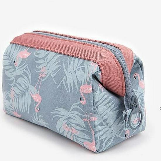 Косметичка и сумка для макияжа в корейском стиле с фламинго - Большая, многофункциональный дорожный органайзер для женщин