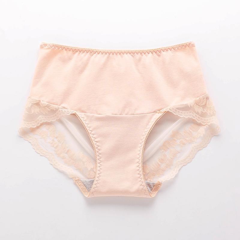 Mid-waist Abdomen Sexy Temptation Charming Underwear Women's Large Size Pure Cotton Crotch Hip-lifting Lace Transparent Shorts