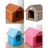 Foldable House Shape Pet Nest with Mat for Small Dog Teddy Poodle Puppy Cats