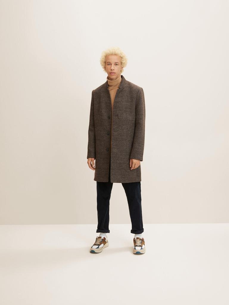 Coat Tom Tailor Denim Wollmantel (1032440) Black-brown Glen Plaid
