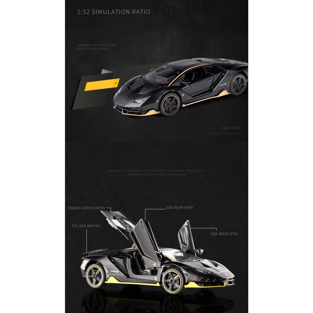 1/32 Lamborghini LP770 автомобиль литой спортивный автомобиль модель литой звук супер гоночный подъемный хвост детская игрушечная машинка для детей мальчик подарок