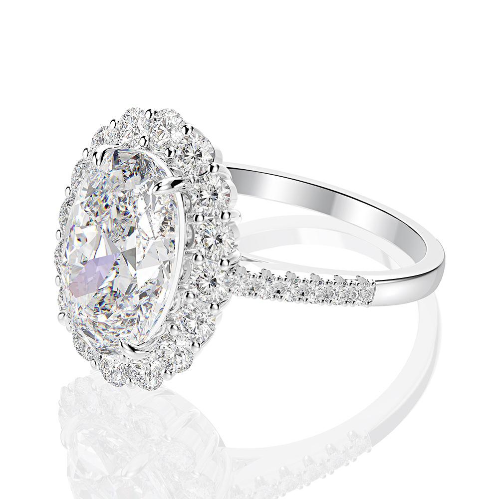 Gica Gema High Carbon Diamond Rings 925 Sterling Silver 8*12mm 3colors Oval Gemstone Unique Design Romantic Fine Finger Jewelry Wedding Party Gifts