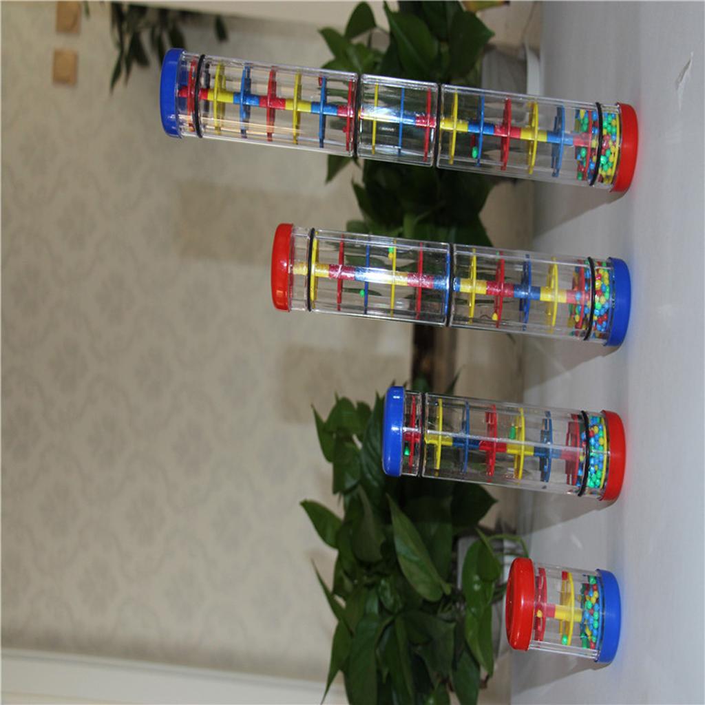Baby Rain Stick Rainmaker Rainbow Mini Wooden Musical Shake Beaded Raindrops Rattle Rainmaker Toy For Baby Shaking Early