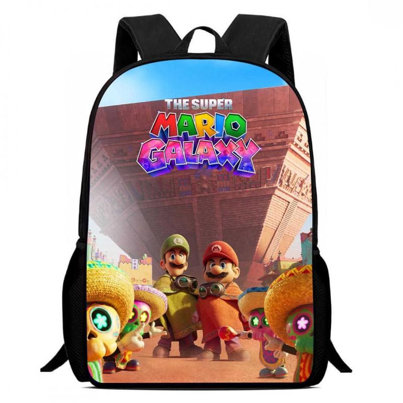 Mario Cartoon Backpack Kids School Use Lightweight Ergonomic Dual Shoulder Bag With Breathable Oxford Fabric