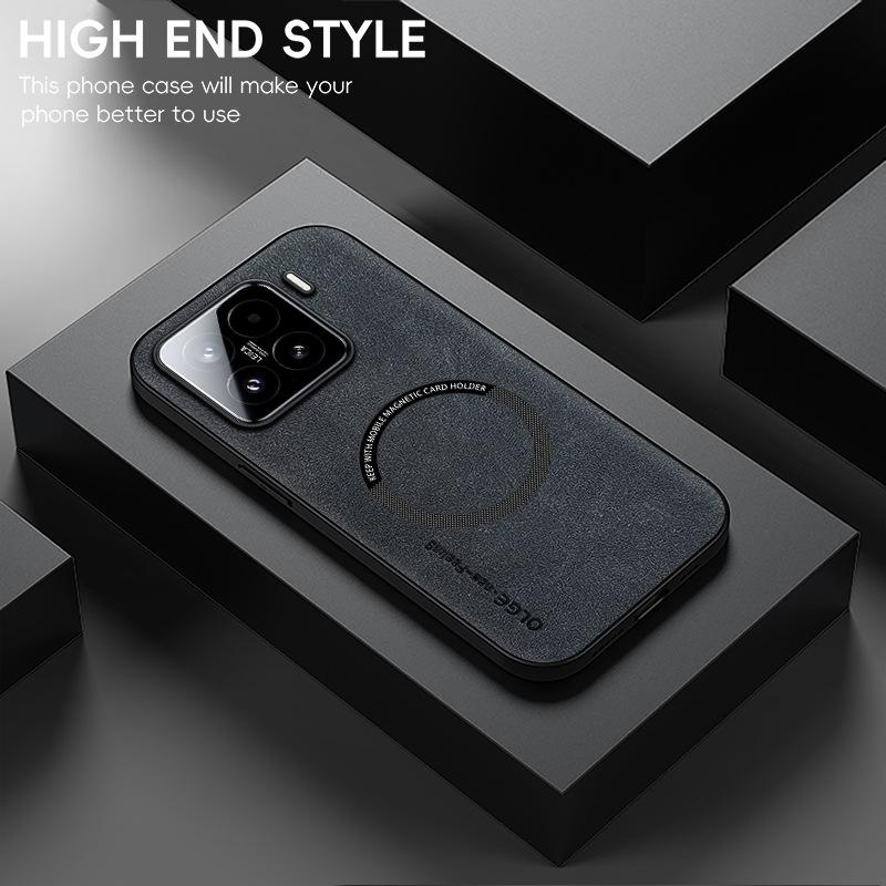 Luxury Leather Phone Cases For Xiaomi 14T Pro Magnetic Shockproof Case For Xiaomi 15 12T Pro Soft Frame For Magsafe Matte Cover