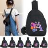 Мультяшный 26 Английских Букв K-Pop Охотники на Демонов Принт Кавайный Нагрудный Ранец для Мальчика Девочки Сумка на Плечо Студенческая Портативная Сумка через Плечо Рождественский Подарок