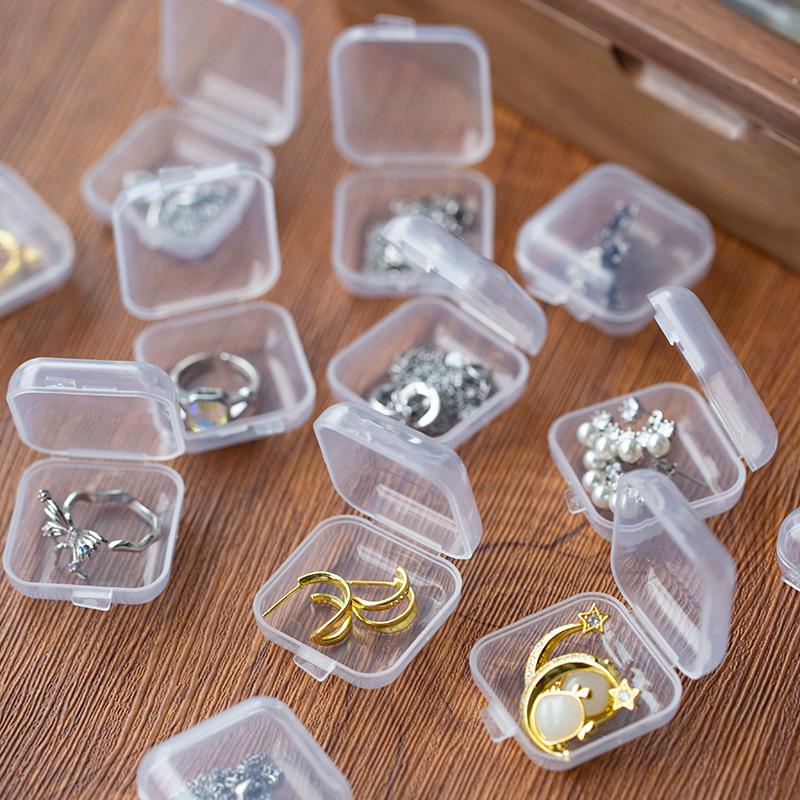 Small Transparent Plastic Box for Jewelry Storage, Earring, and Necklace Parts