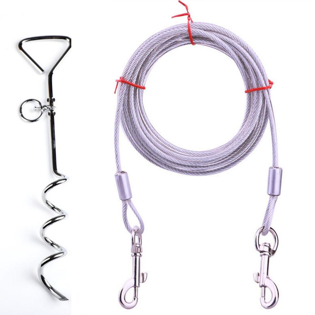 Двойной поводок для собак, походный, уличный, привязной трос из нержавеющей стали для домашних собак средних и больших размеров, летающий диск для собак, игрушки для собак