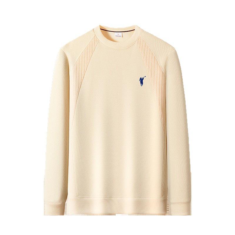 Мужская осенняя толстовка 2025 года из длинноволокнистого хлопка с опущенными плечами - Модный свободный крой, длинный рукав