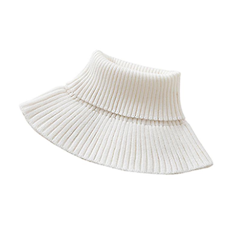 Autumn and Winter Women's All-match Warm Set Head Scarf Cervical Spine Scarf Stretch Knitted Wool High Neck Collar