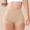 Women Butt Shaper High Waist Tummy Control Elastic Plus Size Slim Figure Shaping Underpants with Lace Belt Steel Bones Hip-Shaping Panties