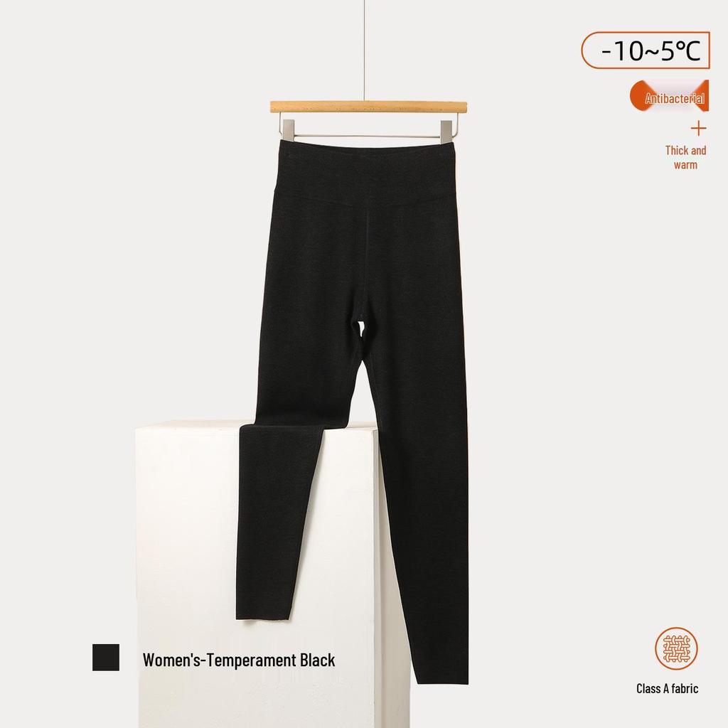 Мама и Малыш Кашемир Шелк Высокая Посадка Теплые Леггинсы - Женские Антибактериальные Осенние Брюки с Немецким Вельветом