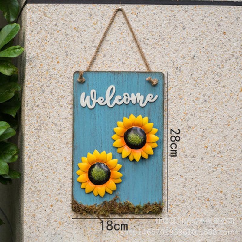 Европейский стиль Железный фресковый сад Креативный Гостиная Настенные украшения Подсолнух Дверь Настенная подвеска