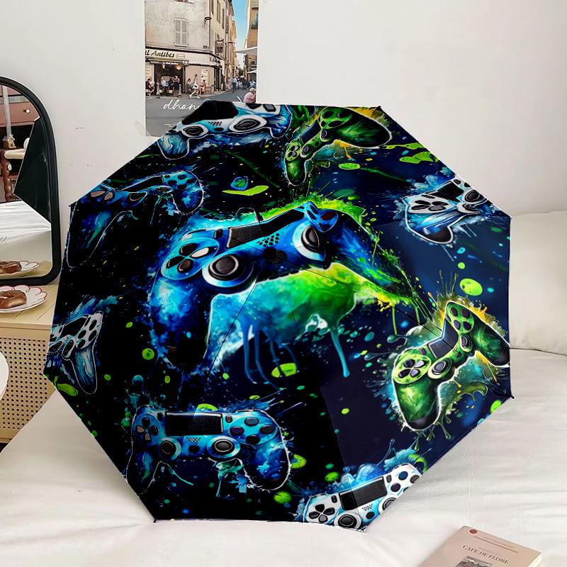 Colorful Gaming Controller Umbrella 8-Frame for Travel, camping, Casual Lightweight Portable Umbrella, Essential for every family Holidays Gift