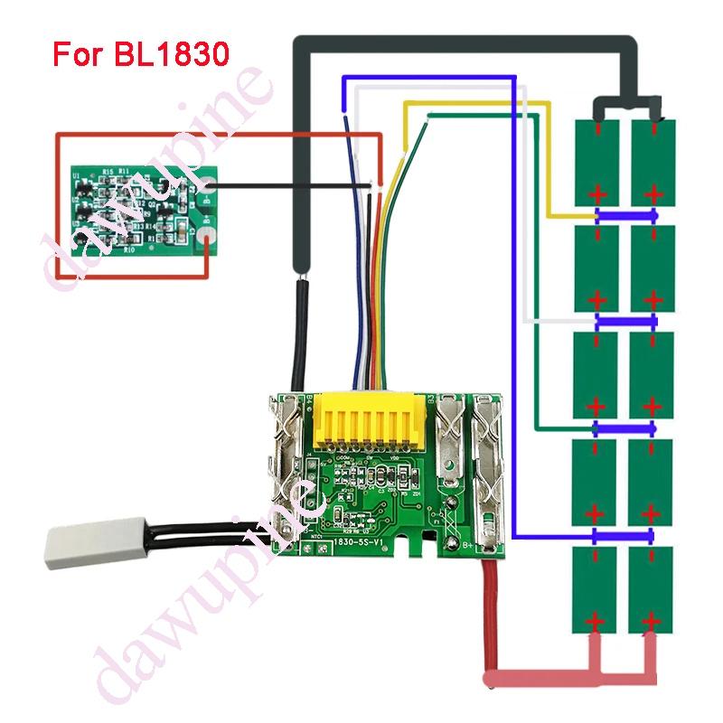 Power Tool Accessories BL1830 Li-ion Battery BMS PCBA Charging Protection Circuit Board For Makita 18V BL1815 BL1860 BL1890 Key