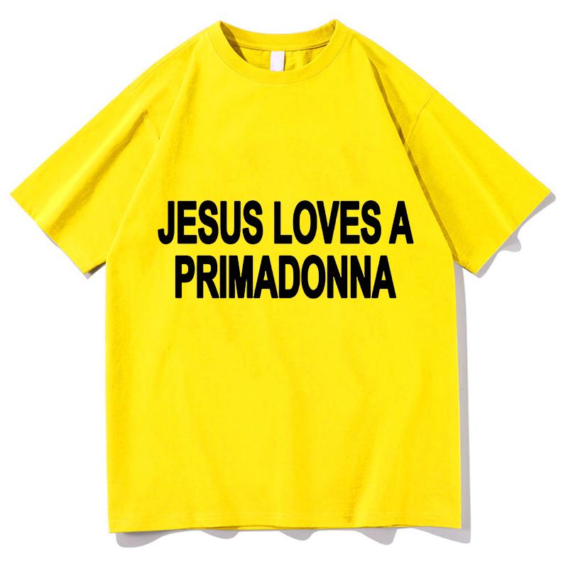 Футболки с принтом Nessa Barrett Jesus Loves A Primadonna Мерч Унисекс Одежда Тренд Повседневная С коротким рукавом Эстетичные Топы Одежда из чистого хлопка
