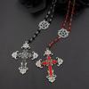 Pentagram Inverted Cross Rosary Baphomet Occult Gothic Sigil of Satanic Jewelry Devil Necklace Trad Goth Jewelry Gift Handmade