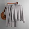 Women's Turtleneck Sweater Knit Skirt Two-piece Set Autumn Winter Knit Suit Knitted Pencil Skirt Turtleneck Sweater Skirt Set