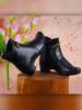 Shoetopia Женские короткие ботильоны на массивном каблуке с нескользящей подошвой, удобные модные ботильоны на щиколотку | Мягкая амортизирующая подошва | Для повседневной носки, вечеринок и зимы