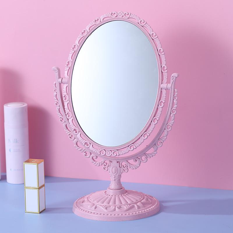 European Style Heart-Shaped Vintage Vanity Mirror – Double-Sided Desktop Makeup Mirror