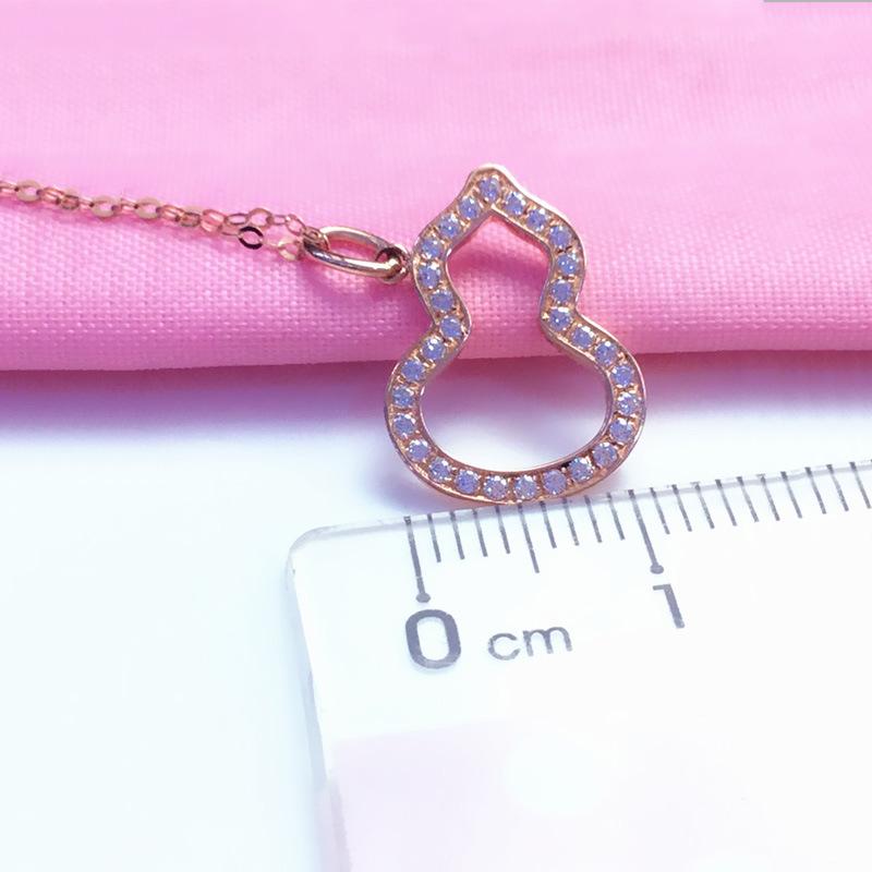 Purple Gold Gourd Diamond Pendant Femininity Design Colored Gold Rose Gold Clavicle Chain
