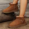 Женские зимние ботинки 2024 года, новые зимние короткие ботинки, женские меховые теплые хлопковые туфли на плоской подошве, женские модные ботинки на платформе, Botas De Mujer