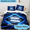 3PCS Custom Name Birmingham Football Neon Bedding Set, Including 1pc Duvet Cover And 2pcs Pillowcases, Suitable for Dorms and Bedrooms Gift