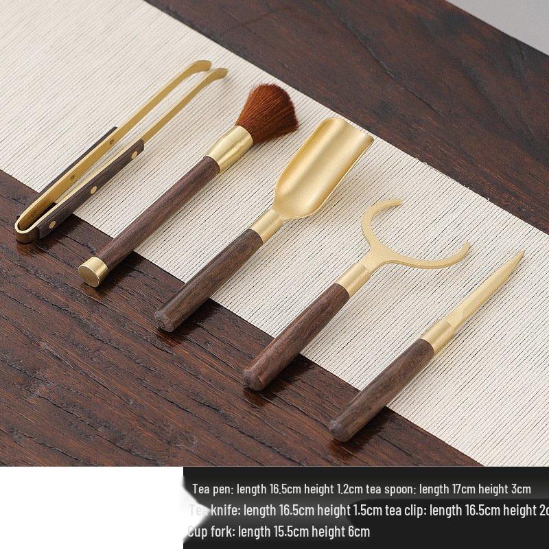 Shangqi Rosewood & Copper Tea Ceremony 5-Piece Tool Set