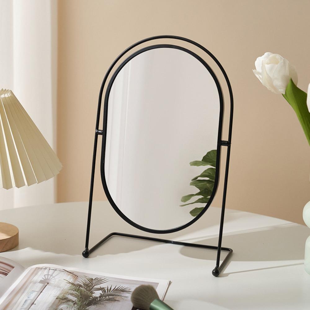 360° Rotatable Vanity Mirror Iron Frame Desktop Stand Mirror Beauty Nordic Makeup Mirror Women