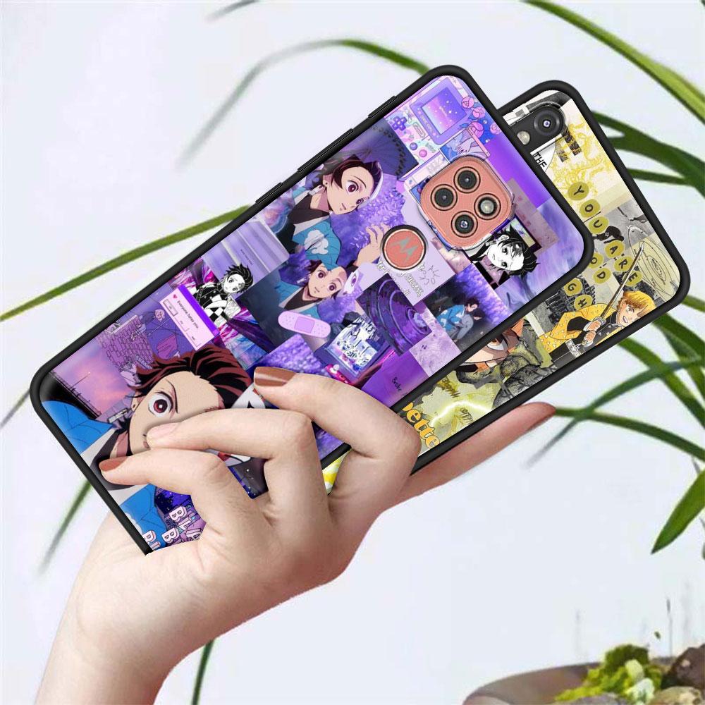 Чехол для телефона Motorola Moto G9 Play One Fusion Plus G8 Power G Stylus Hyper E7 Edge Lite, черный чехол в стиле аниме «Убийца демонов»