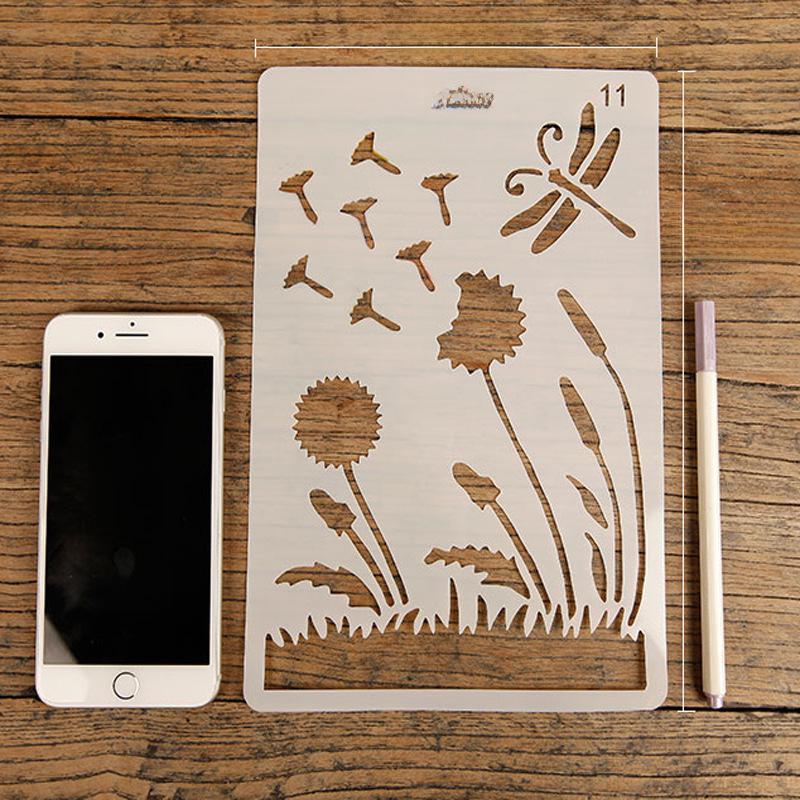 Инструменты для самостоятельного украшения альбомов: Тематическая кружевная линейка, полые шаблоны для домашних животных и принадлежности для рисования