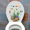 Toilet Lid Stickers Self-adhesive PVC Decals Vinyl Art Decoration Creative Undersea Animals & Plants Wall Stickers Removable Bathroom Ceramic