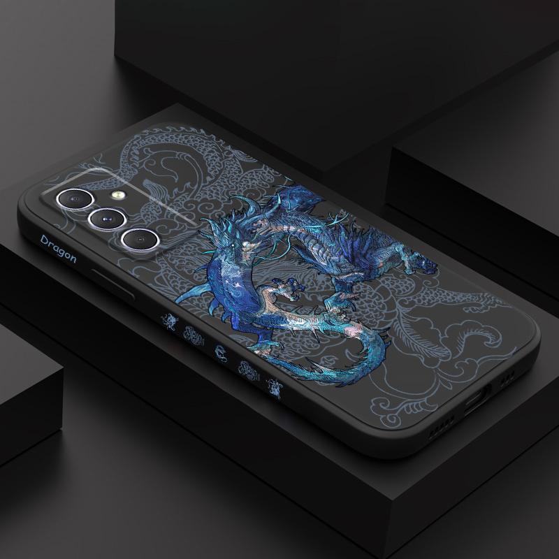 Синий Чехол-Дракон Для Samsung Galaxy A56 A36 A26 A55 A35 A25 A15 A05 A05S A54 A34 A24 A14 A04 A04S A04E 4G 5G