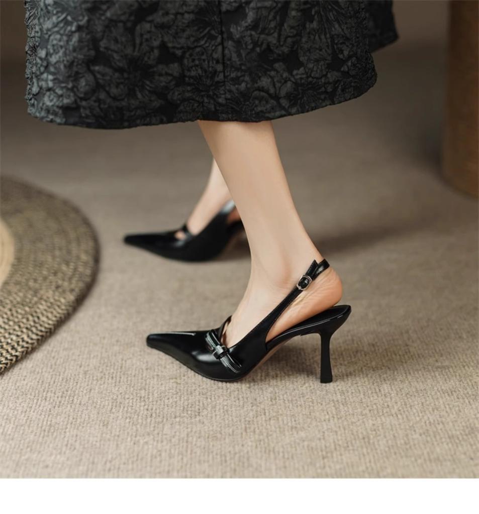 Женские летние туфли на высоком каблуке-шпильке 2025 новинка французский темпераментный дизайн нишевые пустые туфли с сумкой сандалии с открытым носком