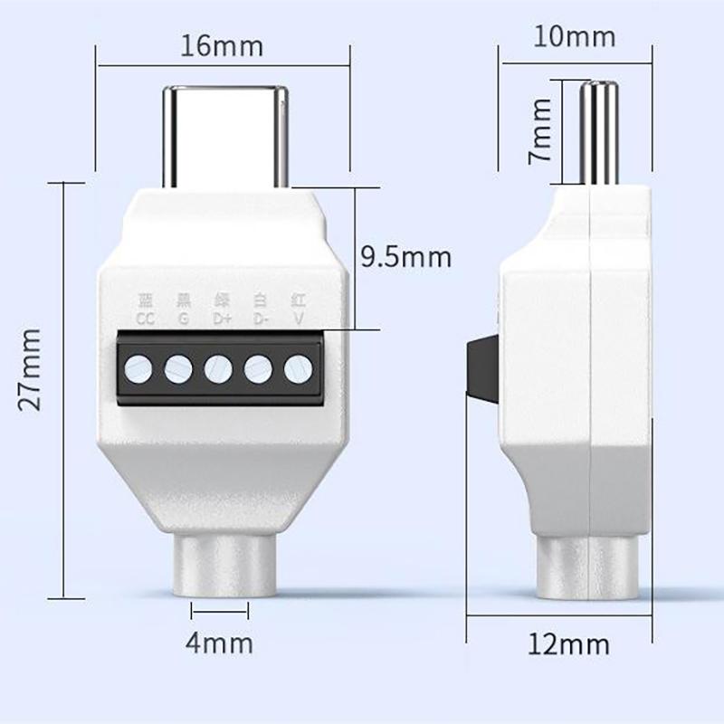 Беспаечный мини-разъем Type C Разъем для кабеля данных USB-C Беспаечный разъем USB для мобильного телефона Ремонт кабеля быстрой зарядки