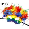 Feathered Carnival Masque Mardi Gras for Men Women, Colorful Rainbow Masquerade Party Venetian Prom Party, Carnival, Halloween Cosplay Costume